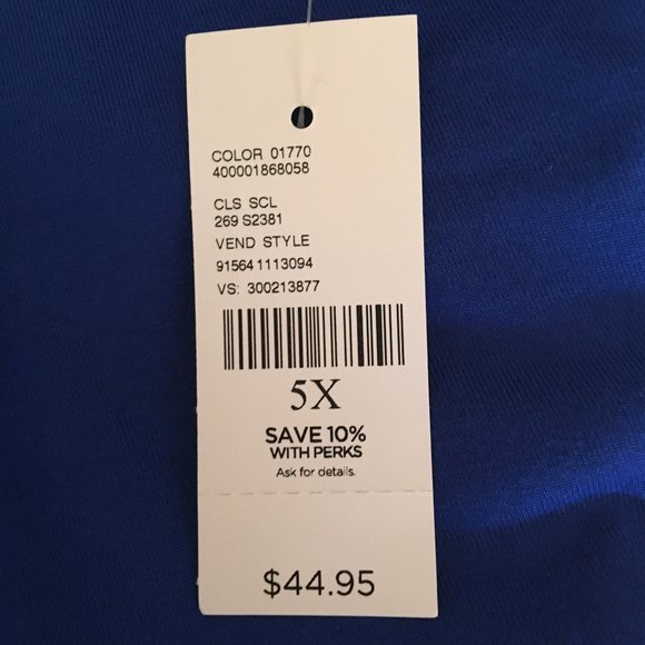 Blue sleeveless cascade waterfall top 5x - Picture 8 of 8